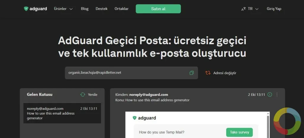 AdGuard Temp Mail ile geçici e-posta oluşturma ve spam engelleme