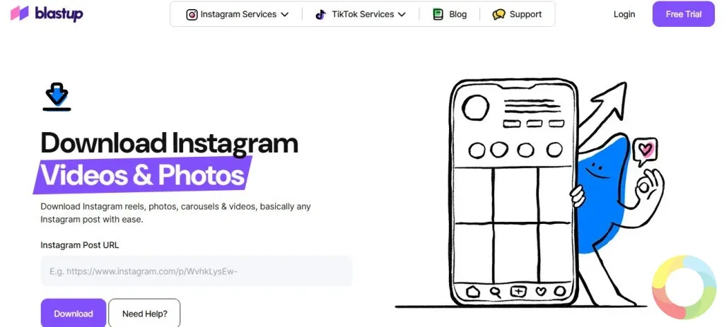 Blastup Instagram video ve fotoğraf indirme aracı