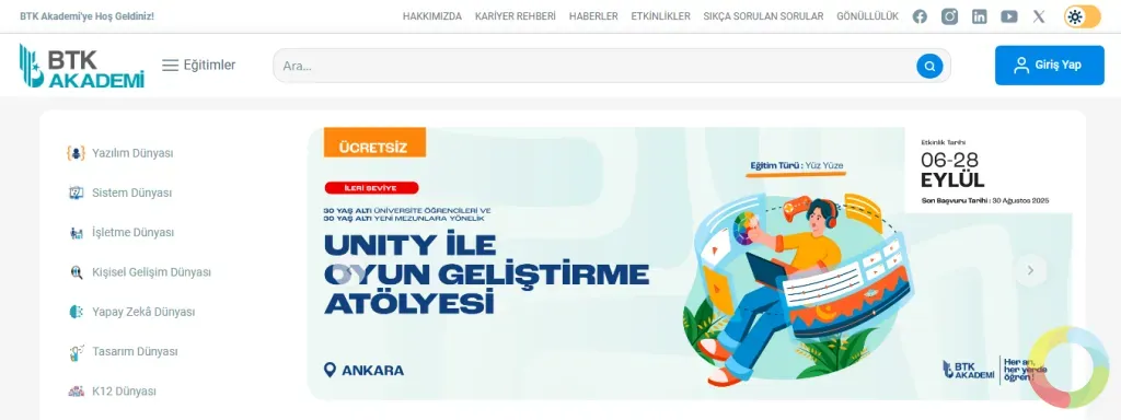 BTK Akademi ile ücretsiz online kurslar ve onaylı sertifikalar