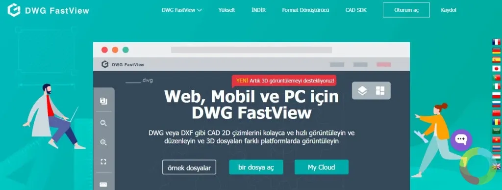 DWG FastView online ücretsiz DWG ve CAD dosyası görüntüleyici