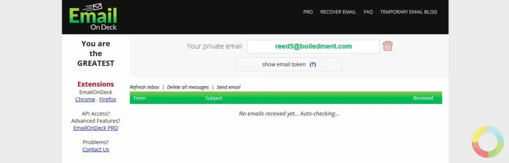 EmailOnDeck ile geçici ve disposable e-posta oluşturma