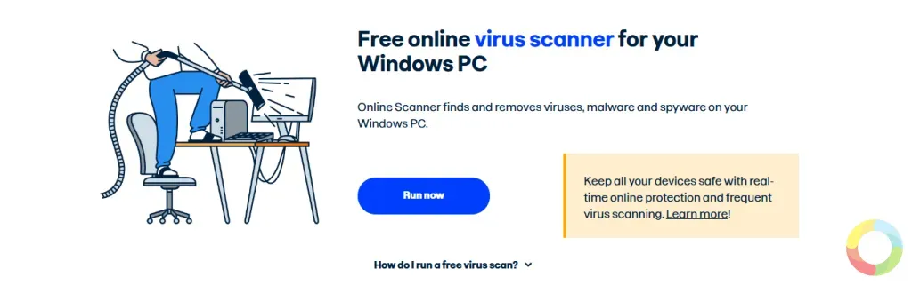 F-Secure Online Scanner - virüs taraması sırasında sistemde otomatik tarama yapan arayüz ekranı