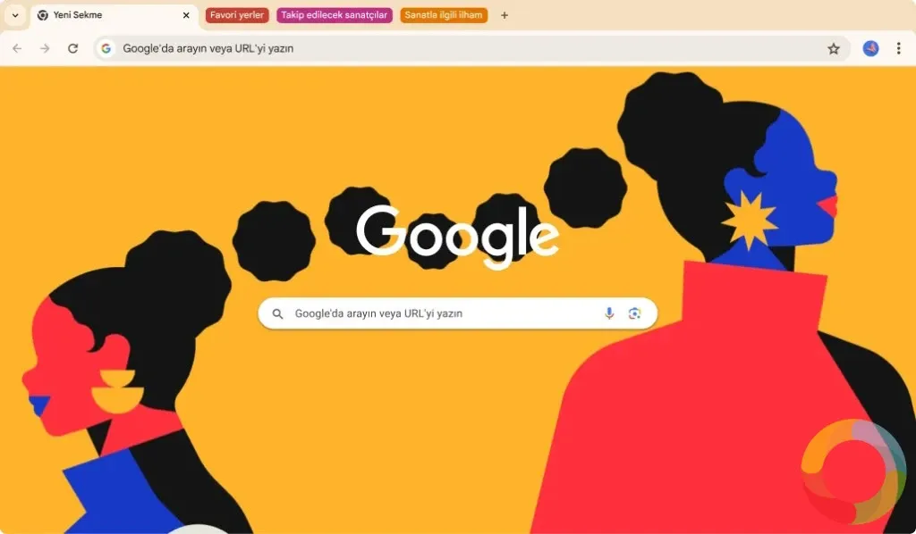 Google Chrome internet tarayıcısı arayüzü ve cihazlar arası senkronizasyon