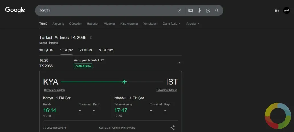 Google Flight Tracker hızlı ve reklamsız uçuş sorgulama