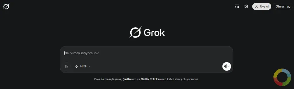 Grok yapay zeka sohbet robotu arayüzü, gerçek zamanlı haber özetleri ve fotogerçekçi görüntü oluşturma özellikleriyle.