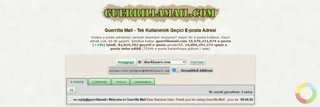 Guerrilla Mail ile geçici ve anonim e-posta oluşturma