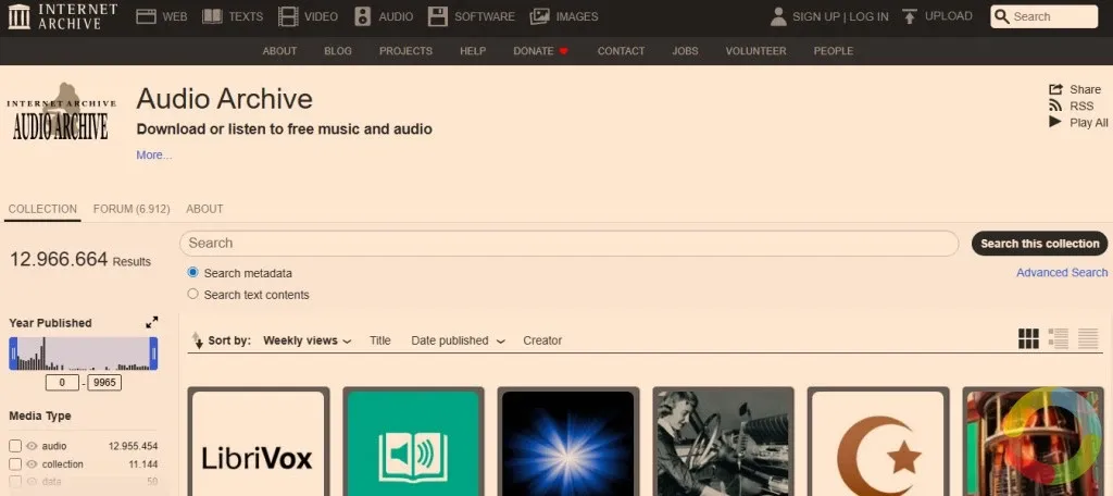 Internet Archive telifsiz müzik platformu, podcast, konser ve video projeleri için ücretsiz müzikler sunar