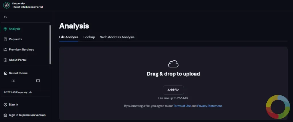Kaspersky Threat Intelligence Portal - dosya yükleme ve analiz ekranı