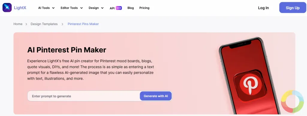 LightX - LightX Pinterest pin düzenleme aracı – katmanlı ve özelleştirilebilir pin tasarım