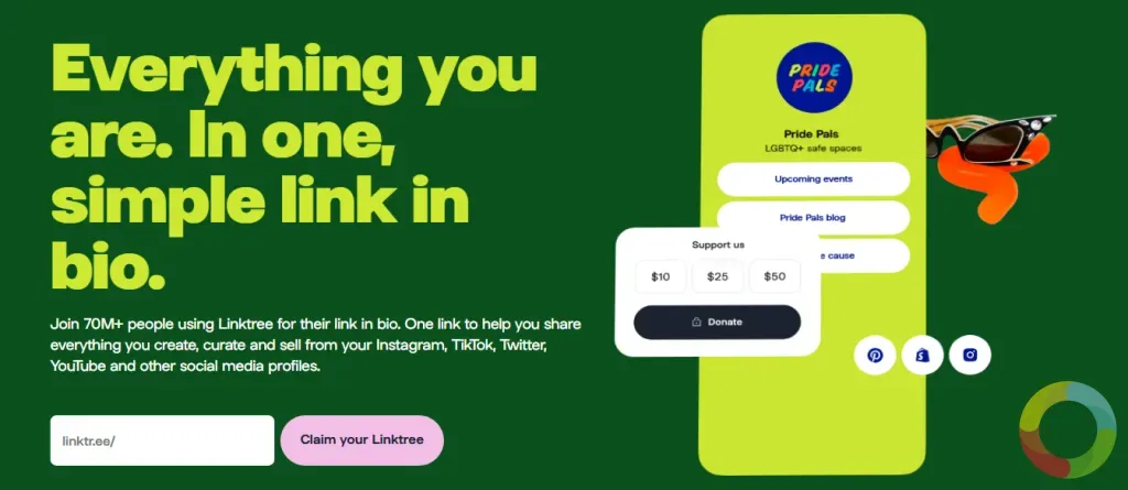 linktr.ee - web sitesi ekran görüntüsü
