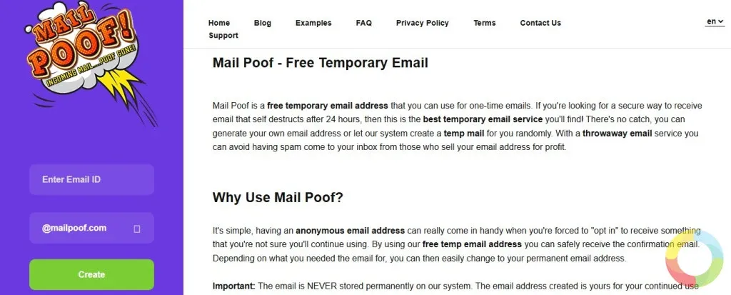 Mail Poof ile ücretsiz ve geçici e-posta oluşturma