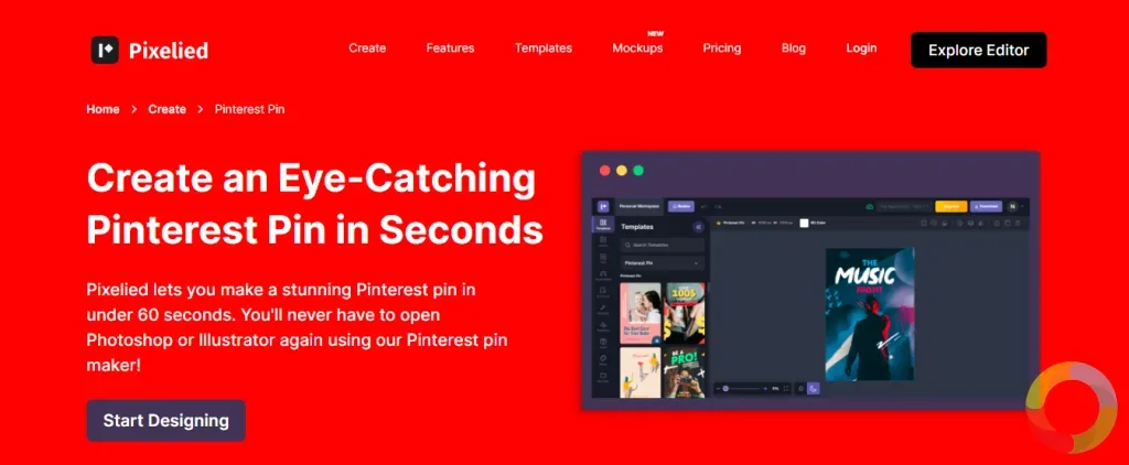 Pixelied - Pixelied Pinterest pin düzenleme ekranı – ücretsiz özelleştirilebilir pin tasarım aracı