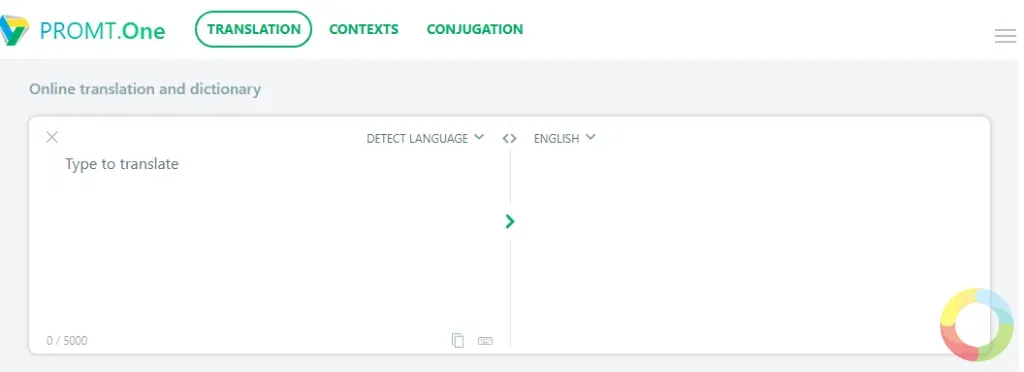 PROMT - PROMT Online Çeviri arayüzü ve sanal klavye özelliği