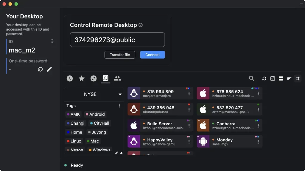 RustDesk açık kaynaklı uzaktan erişim programı arayüzü