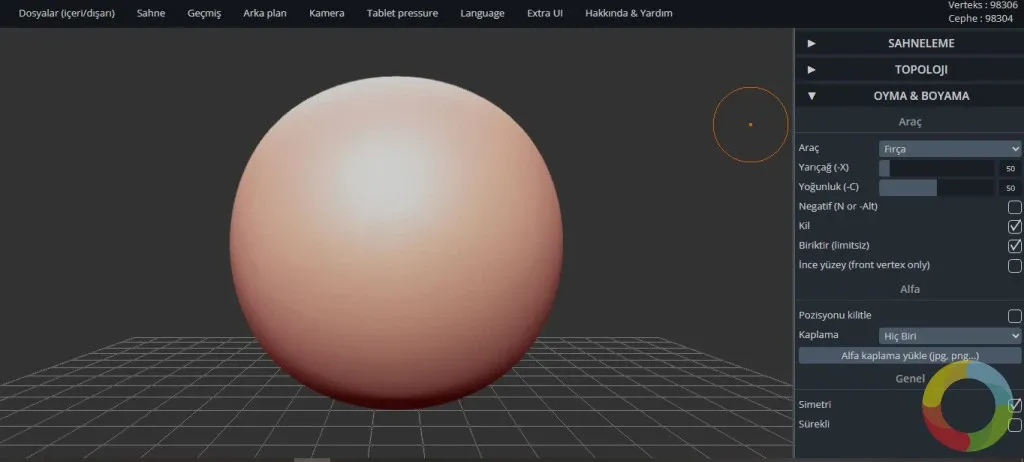 SculptGL ile ücretsiz 3B model şekillendirme ve dijital heykel aracı