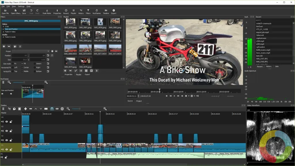 Shotcut video düzenleme yazılımı kullanıcı arayüzü ve çoklu format desteği
