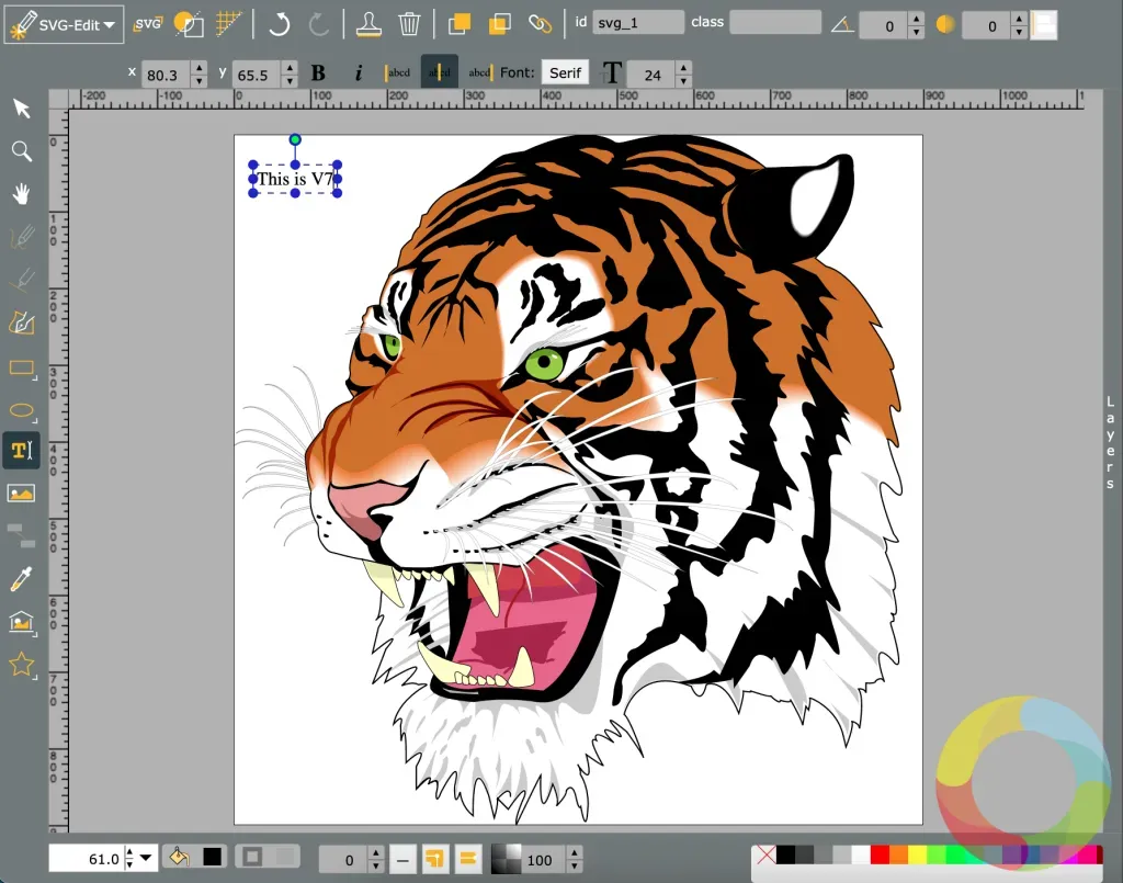 SVGEdit web tabanlı SVG vektör grafik düzenleyici kullanıcı arayüzü