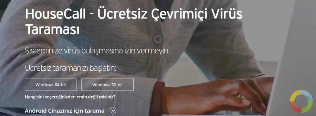 Trend Micro HouseCall - antivirüs tarayıcı arayüzü, akıllı tarama tamamlanmış ekran görüntüsü
