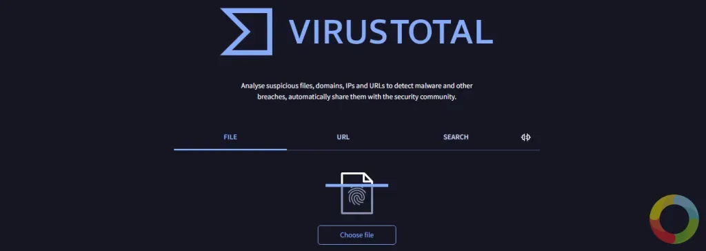 VirusTotal dosya tarama arayüzü