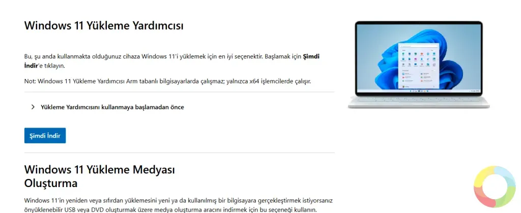 Windows 11 Yükleme Yardımcısı