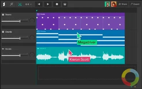 Soundation online ses düzenleme ve MP3 birleştirme aracı ekran görüntüsü
