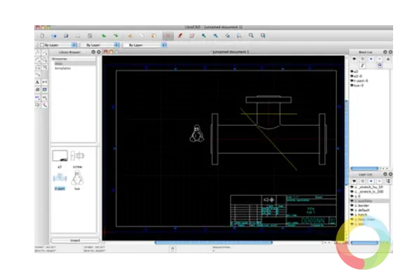 LibreCAD - LibreCAD arayüzünde oluşturulmuş 2D teknik çizim örneği