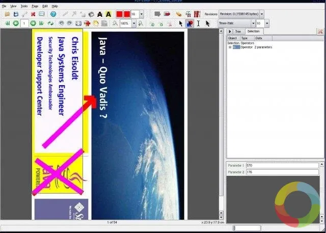 PDFedit ile PDF dosyasına metin ve görüntü filigranı ekleme arayüzü