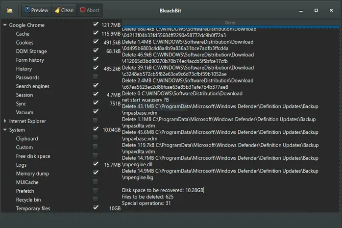BleachBit açık kaynak sistem temizleme ve gizlilik aracı