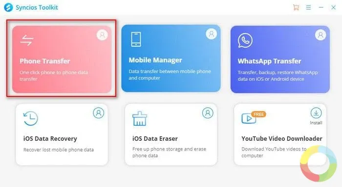Syncios Data Transfer ile Android ve iPhone arasında veri aktarımı ekran görüntüsü