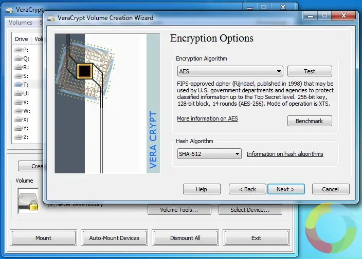 VeraCrypt ile şifrelenmiş sanal disk ve USB sürücü ekran görüntüsü