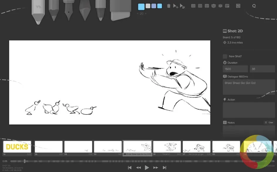 Çocuklar için Storyboarder animasyon programı ekran görüntüsü