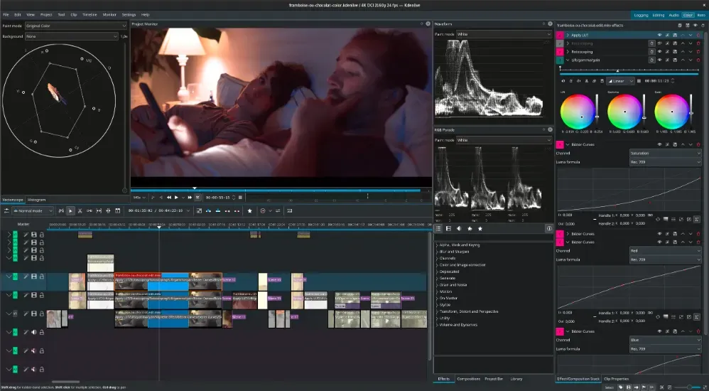Kdenlive profesyonel açık kaynak video düzenleme programı